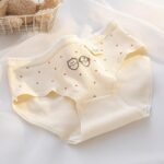 Premium Soft Cotton Ribbed Mid-Waist Panty with Cute Design for Girls & Ladies